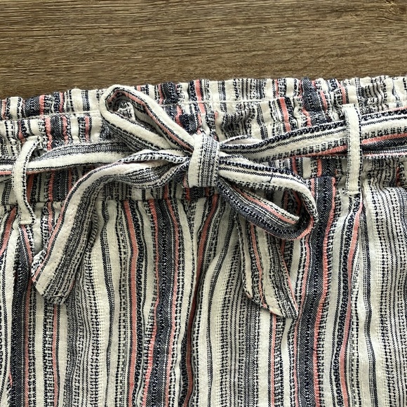 NWT Knox Rose Belted Linen Blend Pants Wide Leg Loose Striped High Rise XXL - Picture 3 of 10